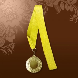 Медаль комплект золото 50мм (диск+кругляш 25мм+лента)